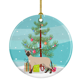Siamese Modern Cat Christmas Ceramic Ornament CK4711 product image at NuMercy
