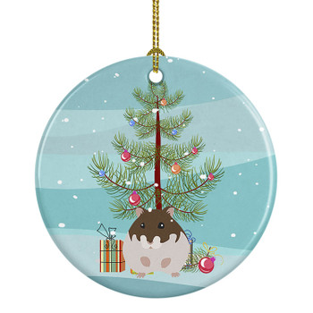 Dzungarian Hamster Merry Christmas Ceramic Ornament product image at NuMercy