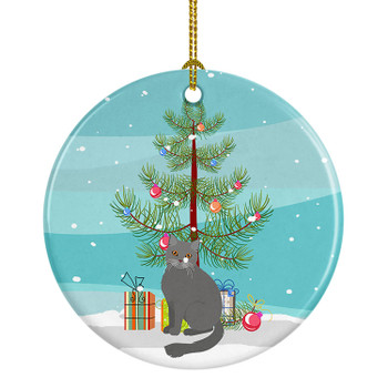 British Semi Longhair Cat Christmas Ceramic Ornament CK4750 product image at NuMercy