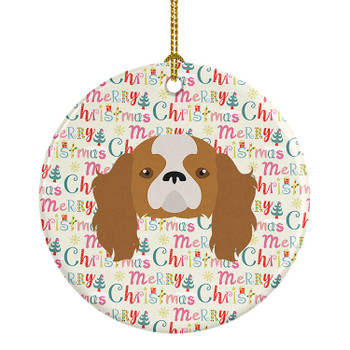 Blenheim Cavalier King Charles Spaniel Merry Christmas Ceramic Ornament product image at NuMercy