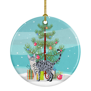 California Spangled Cat Christmas Ceramic Ornament CK4578 product image at NuMercy