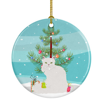 Asian Semi Longhaired Cat Christmas Ceramic Ornament CK4746 product image at NuMercy
