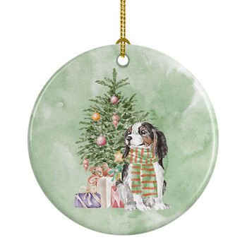 Cavalier Spaniel Tricolor Christmas Presents and Tree Ceramic Ornament product image at NuMercy