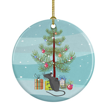Satin Mouse Merry Christmas Ceramic Ornament product image at NuMercy