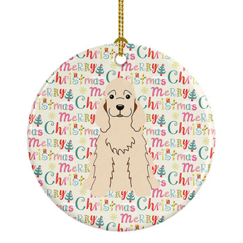 Merry Christmas Cocker Spaniel Buff Ceramic Ornament product image at NuMercy