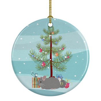 Agouti Chinchilla Merry Christmas Ceramic Ornament product image at NuMercy