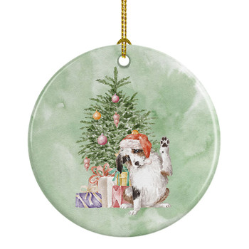 Australian Shepherd High Five Christmas Presents and Tree Ceramic Ornament product image at NuMercy