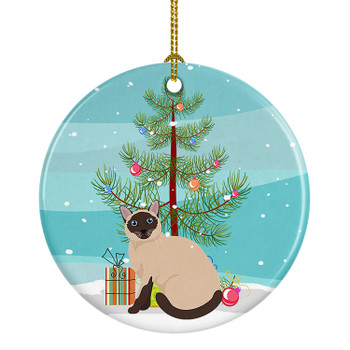 Siamese Traditional Cat Christmas Ceramic Ornament CK4793 product image at NuMercy