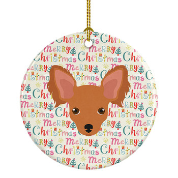 Russian Tor Terrier Merry Christmas Ceramic Ornament WDK1537 product image at NuMercy
