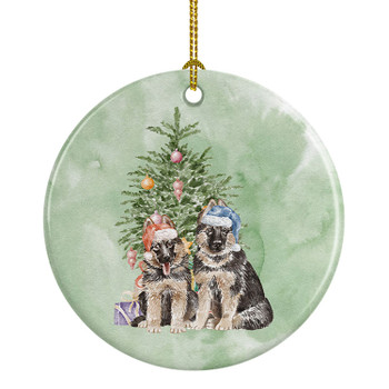 German Shepherd Momma Baby Christmas Presents and Tree Ceramic Ornament product image at NuMercy