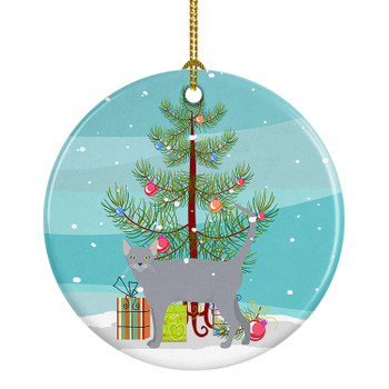 Russian Blue Cat Christmas Ceramic Ornament CK4695 product image at NuMercy