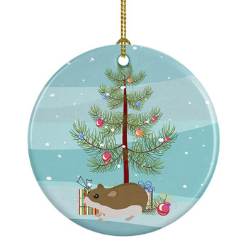 Chinese Hamster Merry Christmas Ceramic Ornament product image at NuMercy