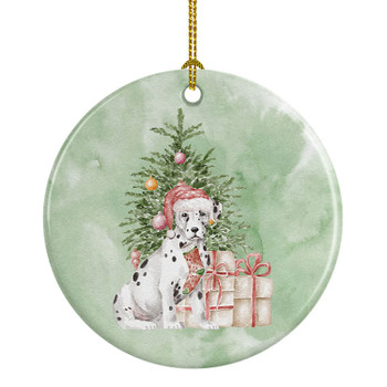 Dalmatian Christmas Presents and Tree Ceramic Ornament product image at NuMercy