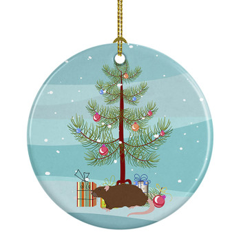 Rex Rat Merry Christmas Ceramic Ornament product image at NuMercy