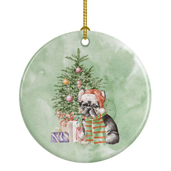 French Bulldog Black #2 Christmas Presents and Tree Ceramic Ornament product image at NuMercy