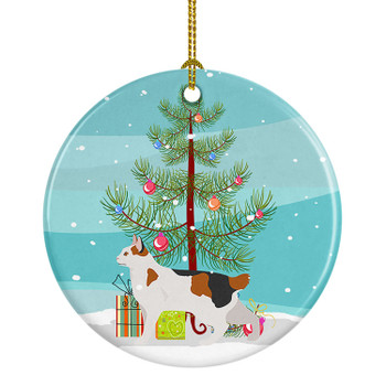Korean Bobtail Cat Christmas Ceramic Ornament CK4639 product image at NuMercy