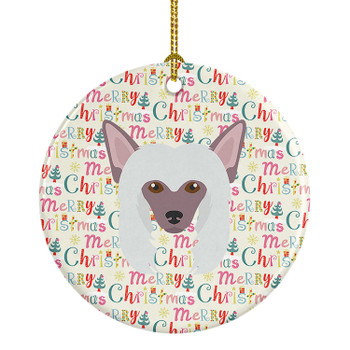 Chinese Crested Merry Christmas Ceramic Ornament WDK1494 product image at NuMercy