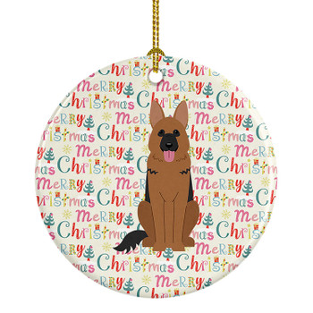 Merry Christmas German Shepherd Ceramic Ornament product image at NuMercy
