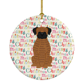 Merry Christmas Brindle Boxer Ceramic Ornament product image at NuMercy