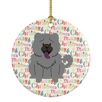 Merry Christmas Chow Chow Blue Ceramic Ornament product image at NuMercy