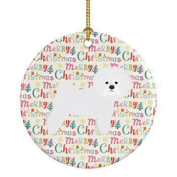 Bichon Frise Merry Christmas Ceramic Ornament WDK1782 product image at NuMercy