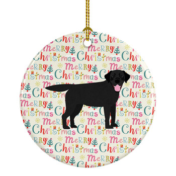 Black Labrador Retriever Merry Christmas Ceramic Ornament WDK1783 product image at NuMercy