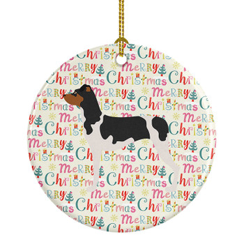 Brazilian Terrier Merry Christmas Ceramic Ornament product image at NuMercy