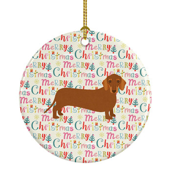 Dachshund Merry Christmas Ceramic Ornament WDK1796 product image at NuMercy