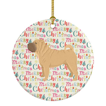 Shar Pei Merry Christmas Ceramic Ornament WDK1978 product image at NuMercy