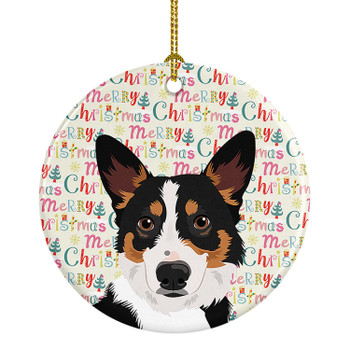 Pembroke Welsh Corgi Tricolor Black-Headed #1 Christmas Ceramic Ornament product image at NuMercy
