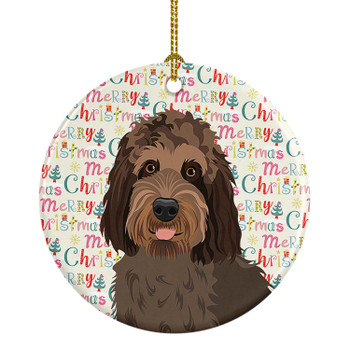Doodle Tricolor #3 Christmas Ceramic Ornament product image at NuMercy