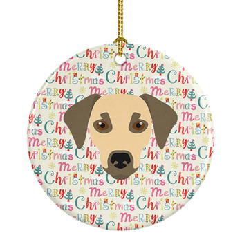 Sato Dog Merry Christmas Ceramic Ornament WDK1538 product image at NuMercy