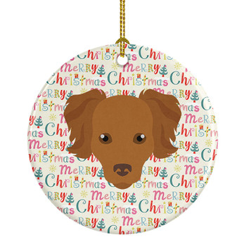 Persian Chihuahua Merry Christmas Ceramic Ornament product image at NuMercy