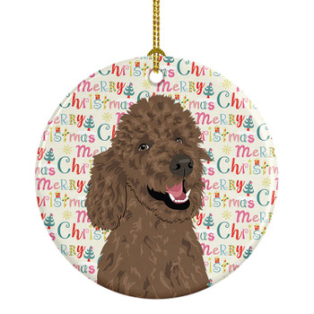 Poodle Standard Brown Christmas Ceramic Ornament product image at NuMercy