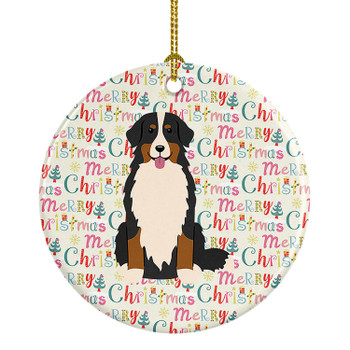 Merry Christmas Bernese Mountain Dog Ceramic Ornament WDK1579 product image at NuMercy