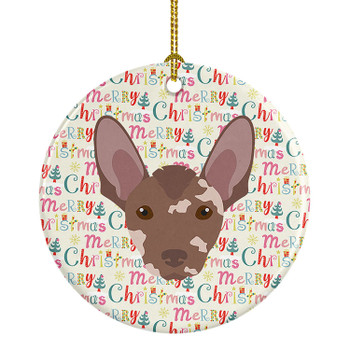 Mexican Hairless Dog Merry Christmas Ceramic Ornament product image at NuMercy