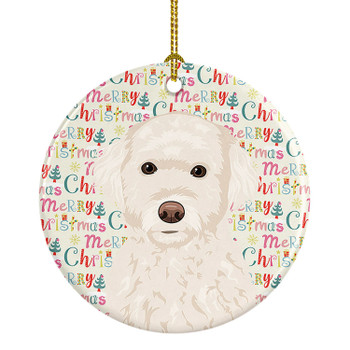 Doodle Cream #2 Christmas Ceramic Ornament product image at NuMercy