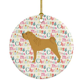Shar Pei Merry Christmas Ceramic Ornament WDK1899 product image at NuMercy