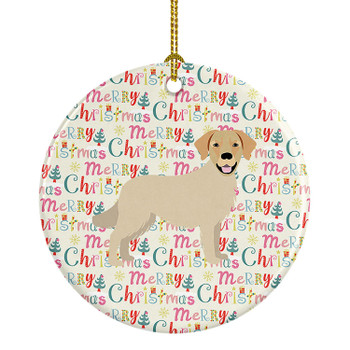 Golden Retriever Merry Christmas Ceramic Ornament WDK1801 product image at NuMercy