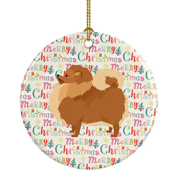 Pomeranian Merry Christmas Ceramic Ornament WDK1971 product image at NuMercy