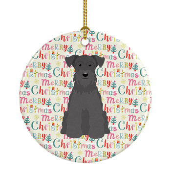 Merry Christmas Miniature Schnauzer Black Ceramic Ornament product image at NuMercy
