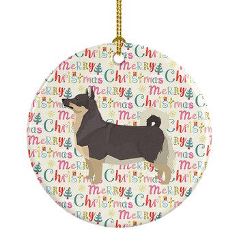 Swedish Vallhund Merry Christmas Ceramic Ornament product image at NuMercy