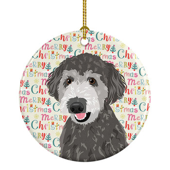 Doodle Silver #2 Christmas Ceramic Ornament product image at NuMercy