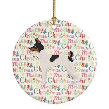 Toy Fox Terrier Merry Christmas Ceramic Ornament WDK1775 product image at NuMercy