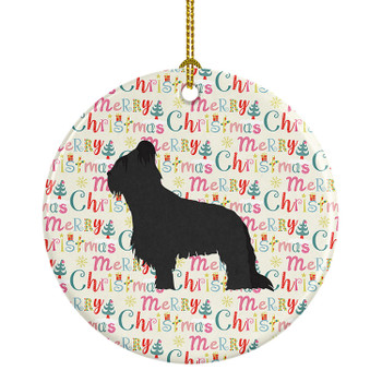 Briard Merry Christmas Ceramic Ornament product image at NuMercy