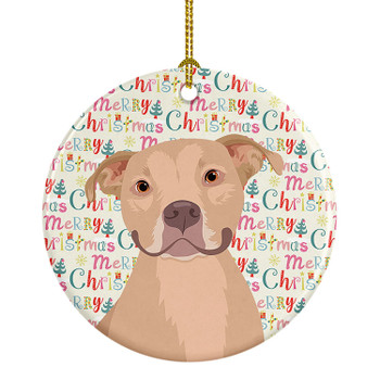 Pit Bull Fawn #1 Christmas Ceramic Ornament product image at NuMercy