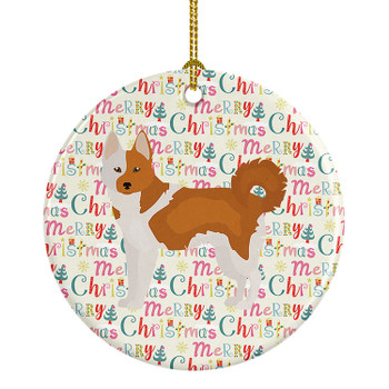 Nordic Spitz Merry Christmas Ceramic Ornament WDK1751 product image at NuMercy
