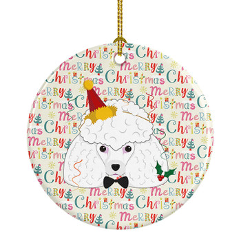 Poodle Merry Christmas Ceramic Ornament WDK1473 product image at NuMercy