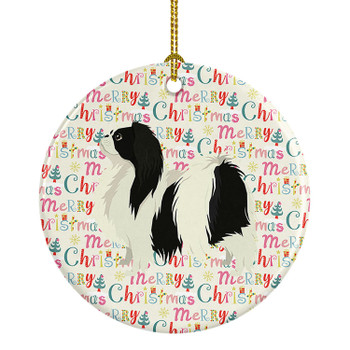 Japanese Chin Merry Christmas Ceramic Ornament WDK1964 product image at NuMercy