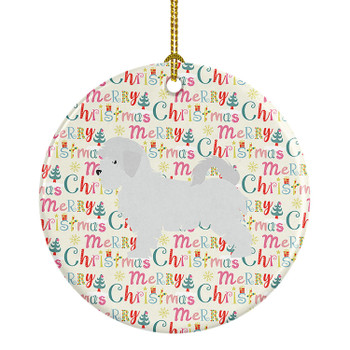 Maltese Merry Christmas Ceramic Ornament WDK1883 product image at NuMercy